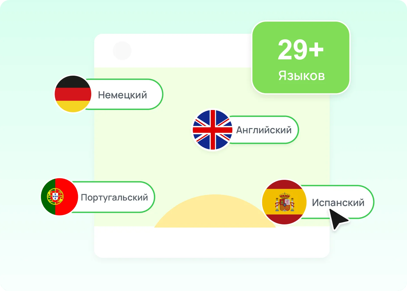 29 поддерживаемых языков